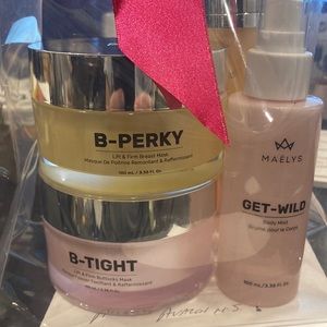 b perky 8 Oz jar- b flat 8 Oz-b tight 8 Oz jar and get wild body spray 3.38 Oz
